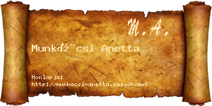Munkácsi Anetta névjegykártya